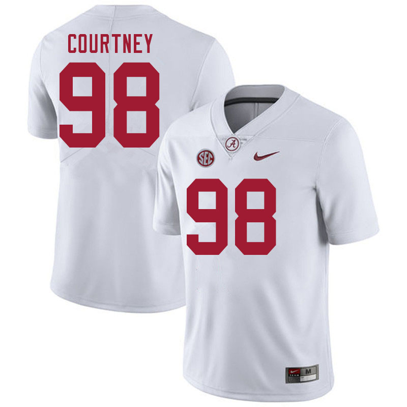 Alabama Crimson Tide Men's Will Courtney #98 White NCAA Nike Authentic Stitched 2020 College Football Jersey WR16Y15SC